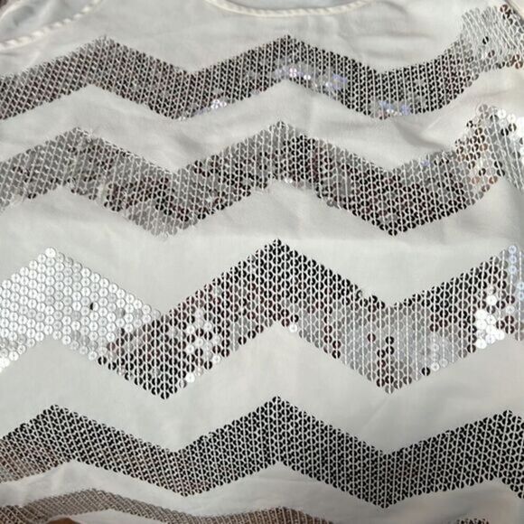 Loft Round Neck Sleeveless Sequins Top XS - Picture 5 of 5